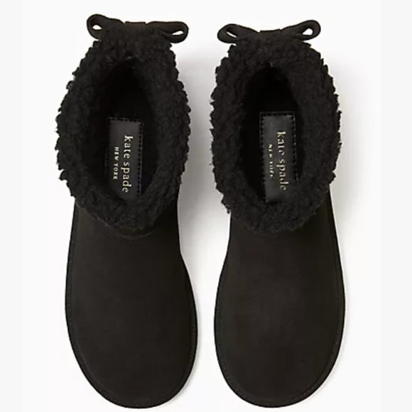kate spade black Wonderland Booties winter boots shoes size 6 nwot - Picture 4 of 10